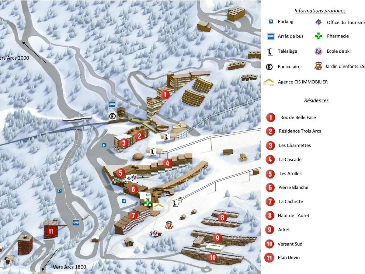 Studio Montagnard Pour 3 Pers A Arc 1600, Proche Pistes Et Commerces - Fr-1-411-468 Apartment Les Arcs  0*, Les Arcs (Savoie)